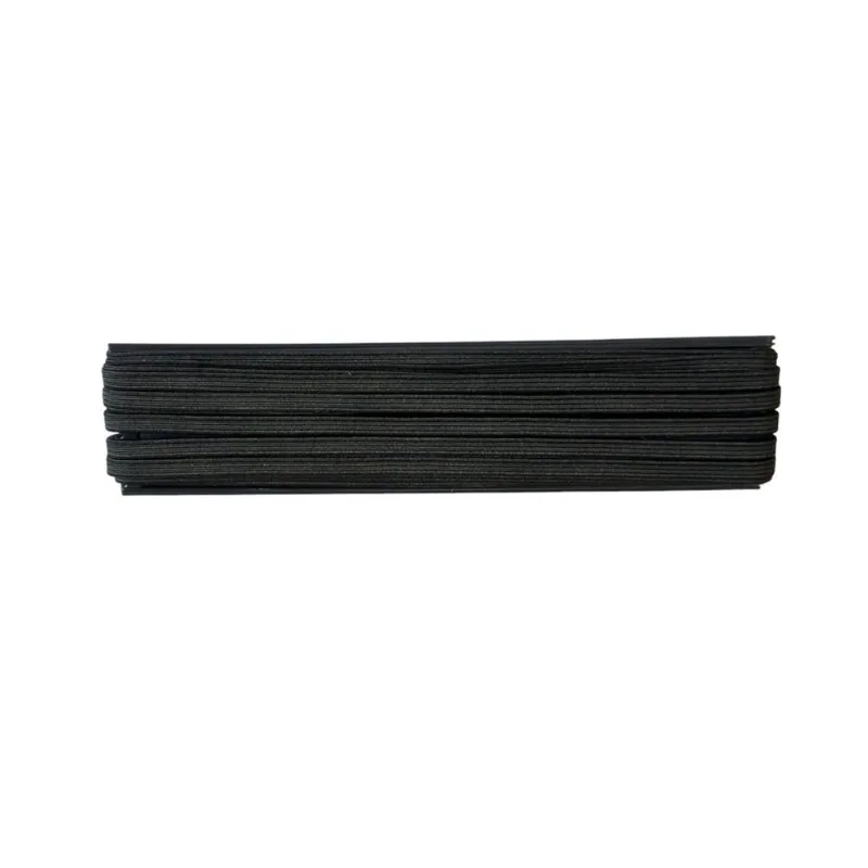 Kit 15un Elástico Chato N8, 5mm, preto poliéster 10 metros