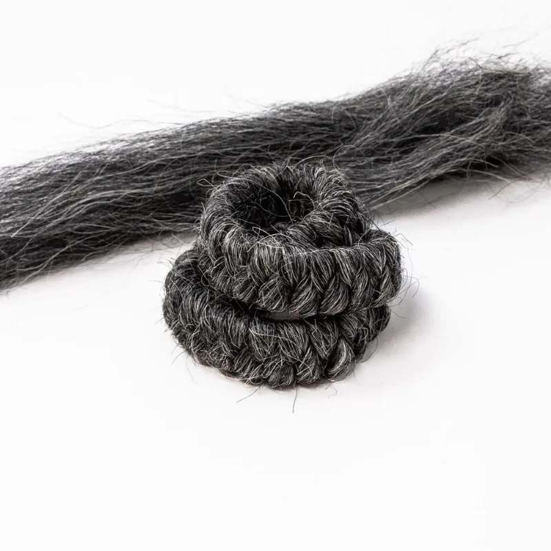 Cabelo crepe Hair Grisalho escuro Cabelo p/barba bigode 60cm