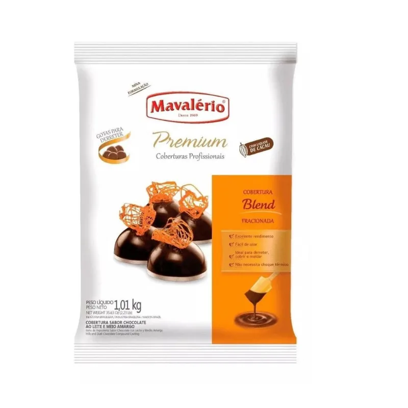 Cobertura Fracionada Chocolate Blend -Gotas 1,01Kg Mavalério