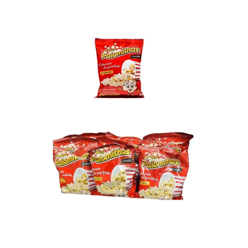 Kit 5Un Pipoca Pronta Salgada Palomithas 35 Gramas