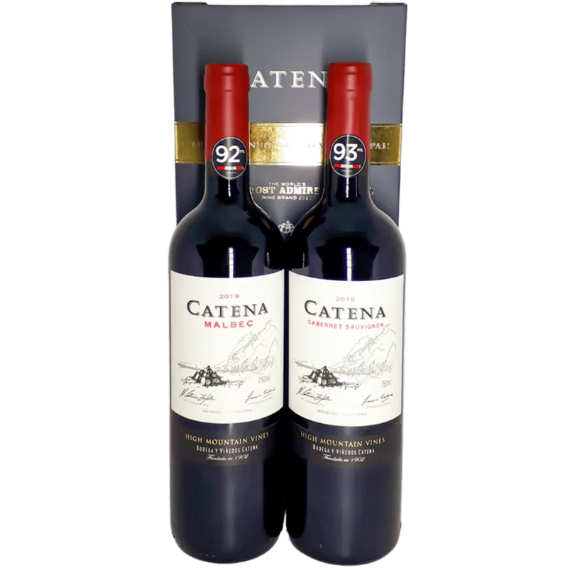 Kit Vinho Tinto Argentino Catena Malbec e Catena Cabernet Sauvignon 2 Garrafas 750ml Cada