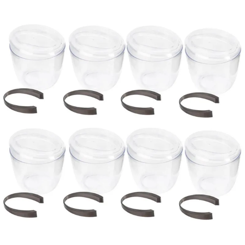 8 Baldes de Gelo com Tampa e Pegador 1,9L Transparente Crippa Plástico Champanheira
