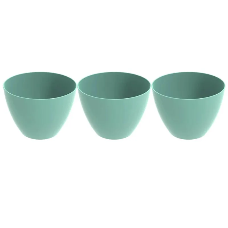 Kit 3 Tigelas Redonda Grande 6,2L Verde Menta Crippa Travessa Servir Salada Frutas Pratos Quentes