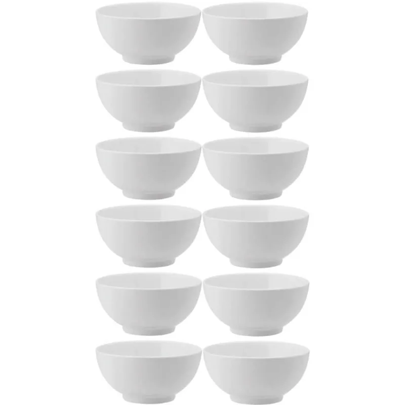 12 Tigelas de Melamina Branca 200ml Restaurante 10,3x5,2cm B