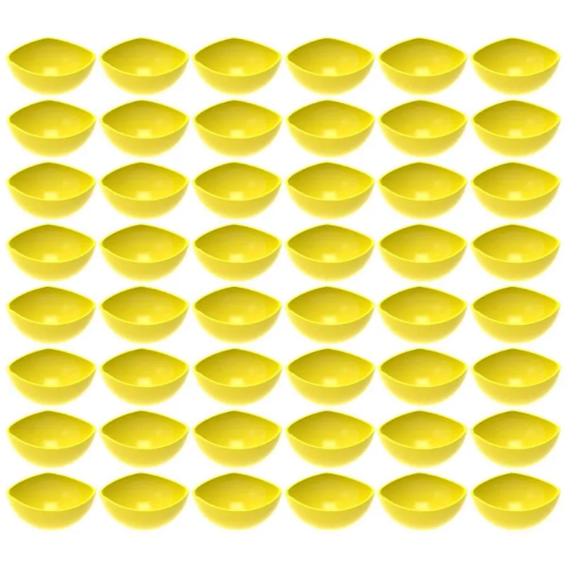 48 Potes de Sobremesa Doces Amarelo Plástico 265ml Hotel Restaurante Buffet Trio Crippa