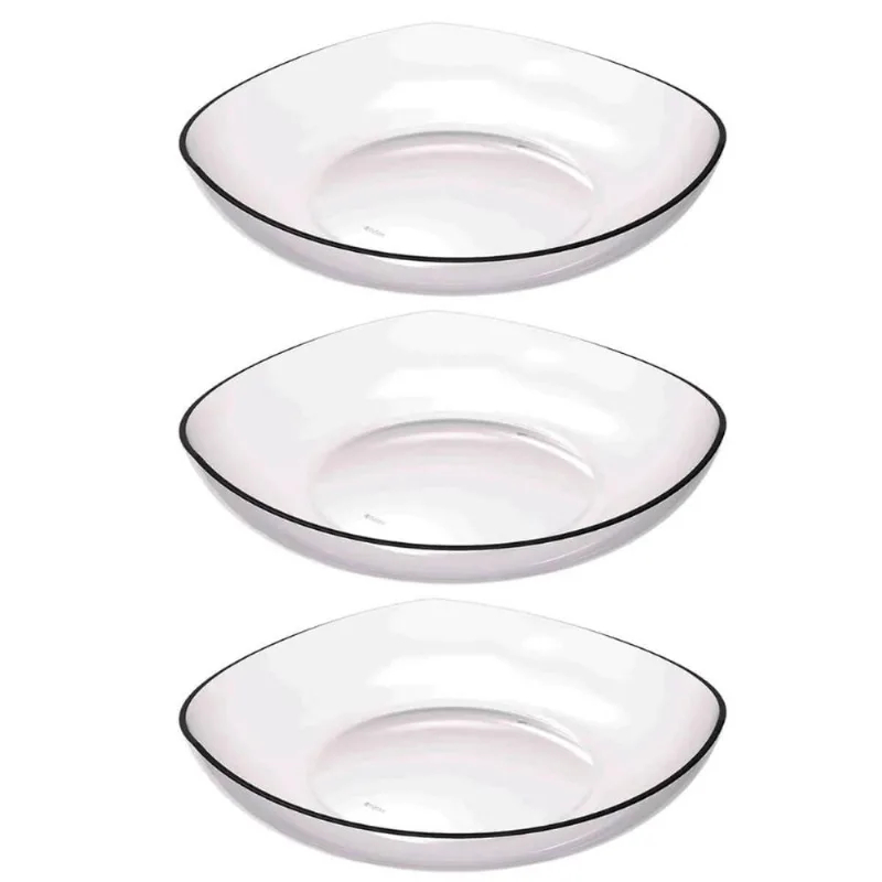 Kit 3 Cestas para Frutas Verduras Fruteira de Mesa Transparente 3,5L Trio Crippa Bancada