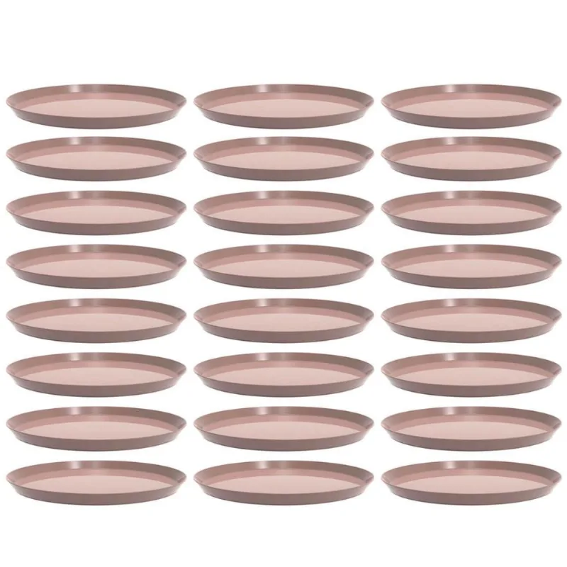 24 Bandejas Redondas Amêndoa 34cm Servir Bar Restaurante Bubble Crippa