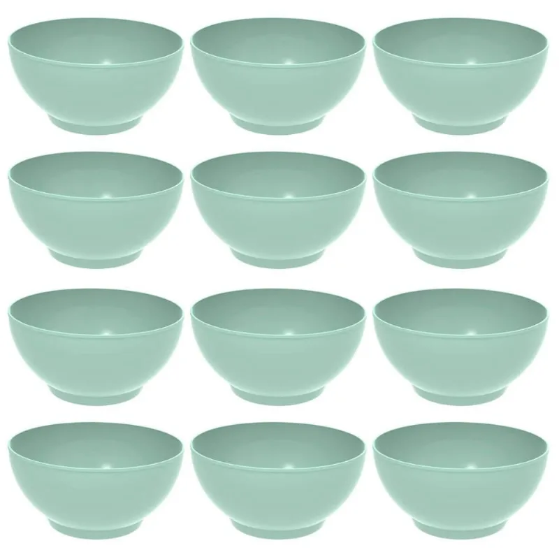 Kit 12 Tigelas Grandes Crippa Travessas Servir 3,1L Verde Menta Salada Sobremesa Restaurante