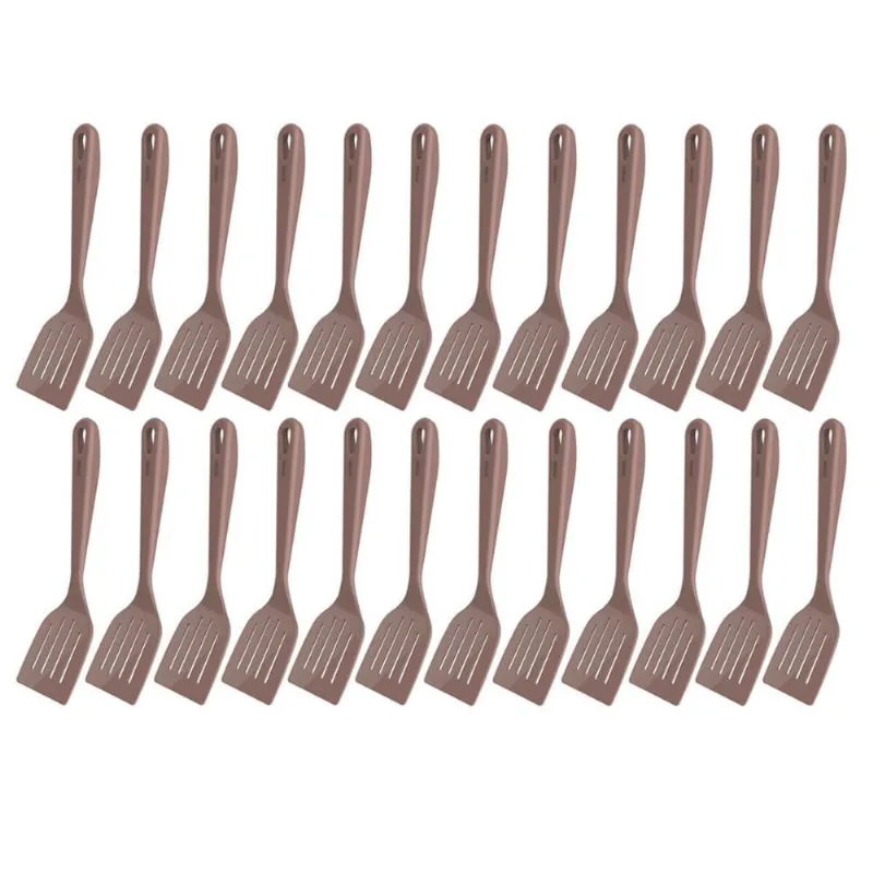 Kit 24 Espátulas Culinárias Retas Nylon Restaurante Lanchonete Kitch Crippa Amêndoa