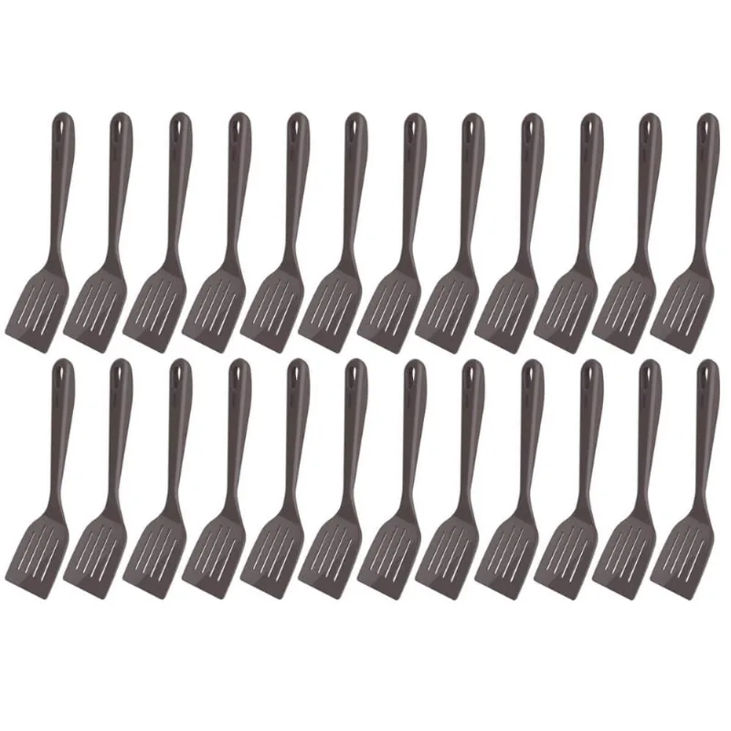 Kit 24 Espátulas Culinárias Retas Nylon Cinza Tornado Restaurante Lanchonete Kitch Crippa