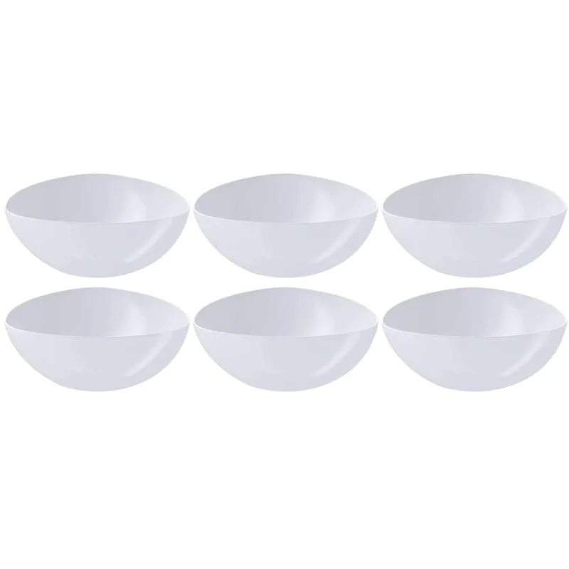 Kit 6 Saladeiras Triangulares Tigelas Plásticas 5L Brancas Essential Coza Pote Sobremesa Pipoca