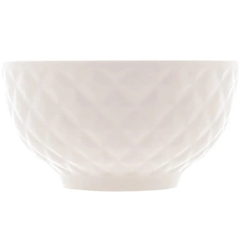 50 Tigelas de Porcelana Branca 280ml Diamond Cumbucas Pequenas Sobremesas Frutas Restaurantes Lyor