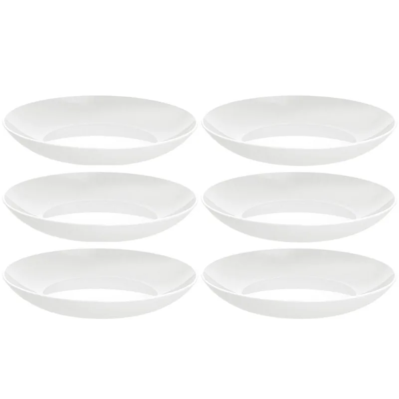 Conjunto 6 Pratos Fundos Porcelana Branca 22cm Sophia Sopas