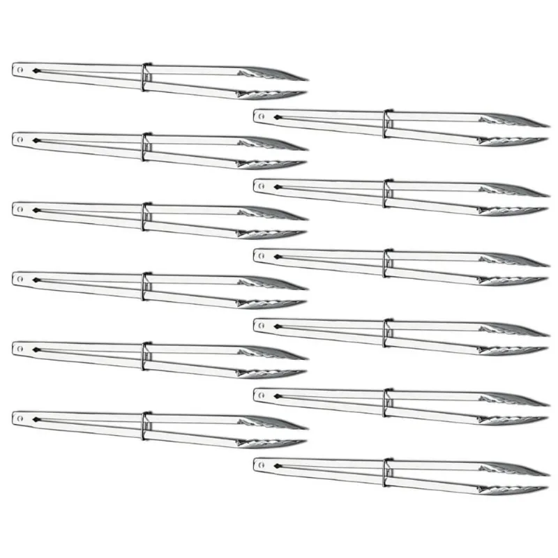 Kit 12 Pegadores 40cm Aço Inox para Churrasco Carne Salada R