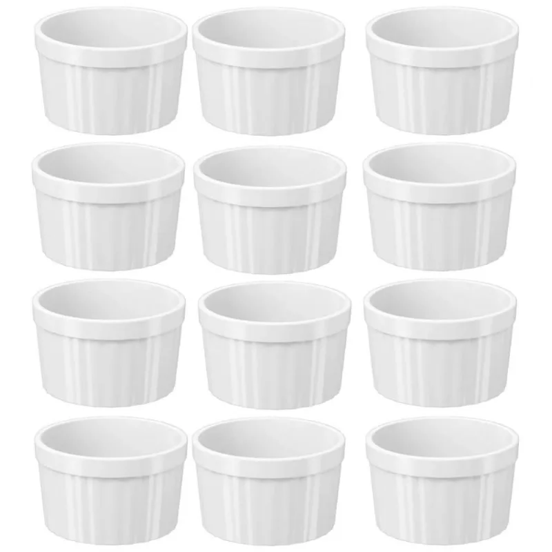 12 Ramekins Brancos 220ml Molheira Sobremesa Petiscos Uno Coza Restaurante Lanchonete
