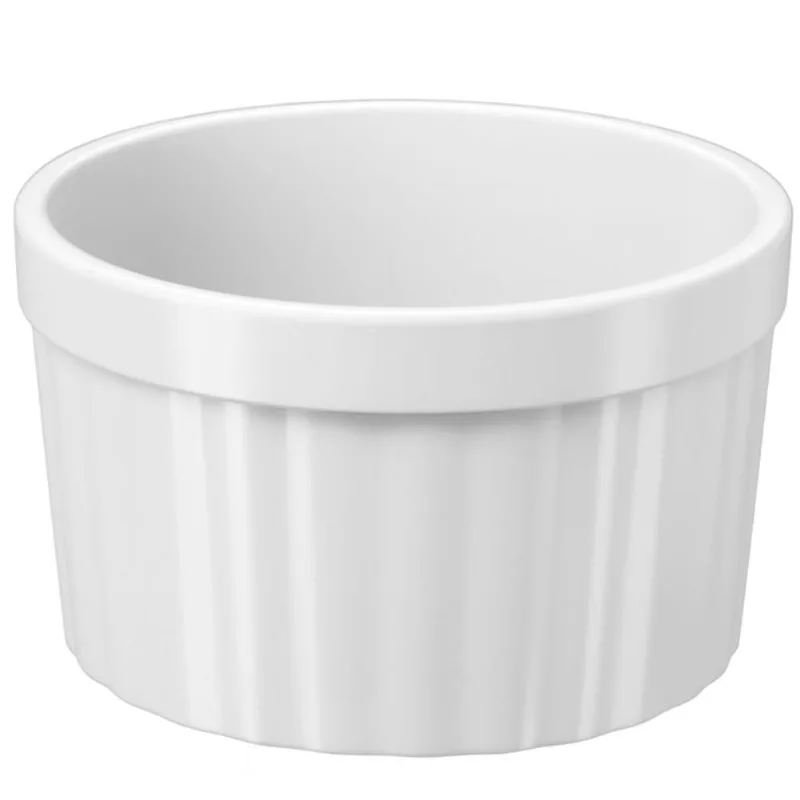 Kit 24 Ramekins 220ml Branco Canelado Coza Molheira Restaurante Lanchonete Hamburgueria