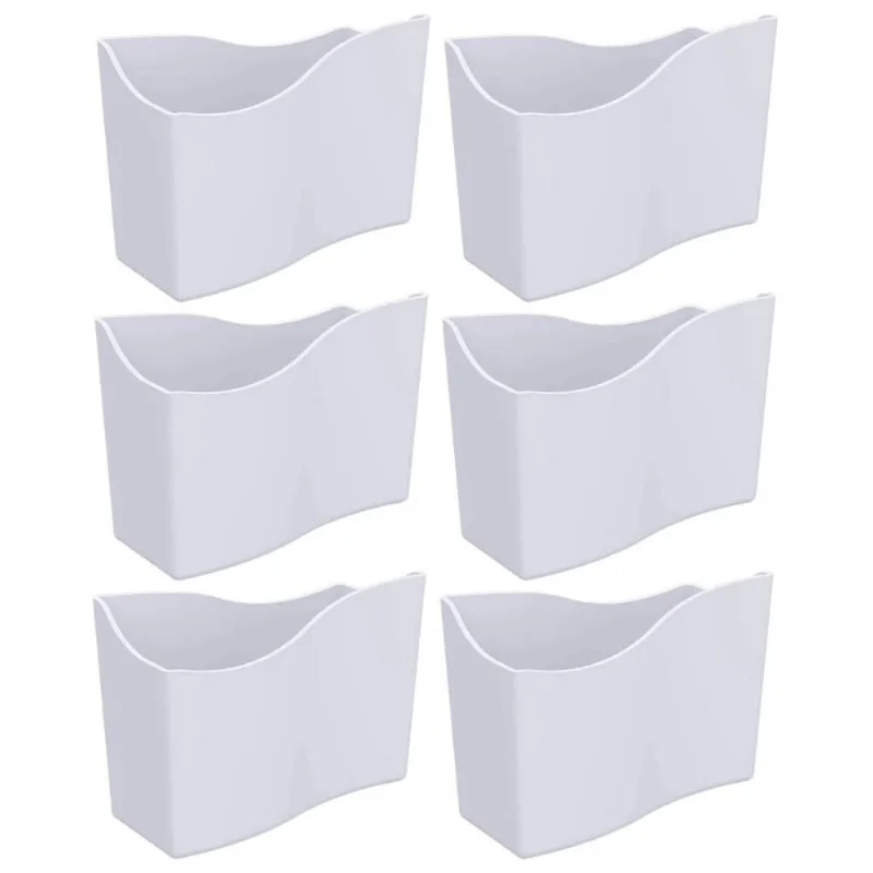 Kit 6 Suportes Porta Guardanapos de Mesa Plástico Branco Res
