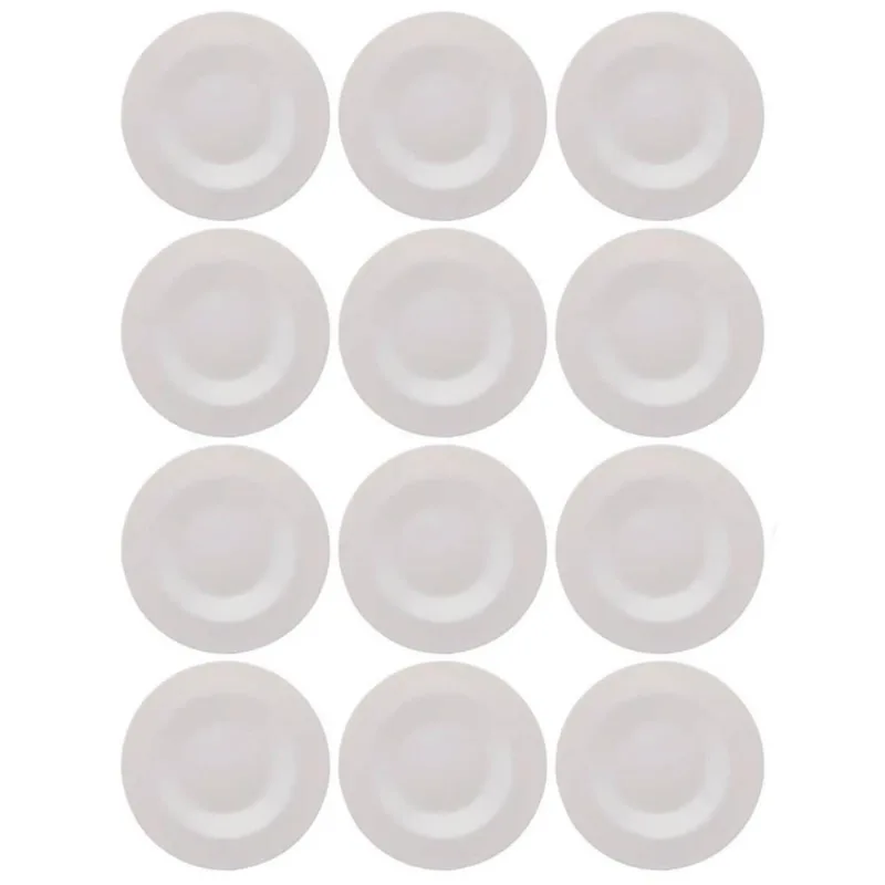 12 Pratos para Massa Risoto 28cm Vidro Opalino Branco Restaurante Hotel Bar Lyor Friends Time