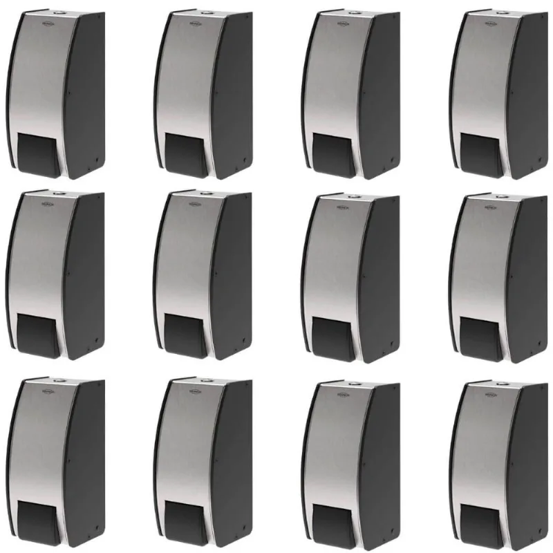 12 Dispensers de Parede 800ml para Sabonete Espuma Aço Inox Escovado Decorline Brinox