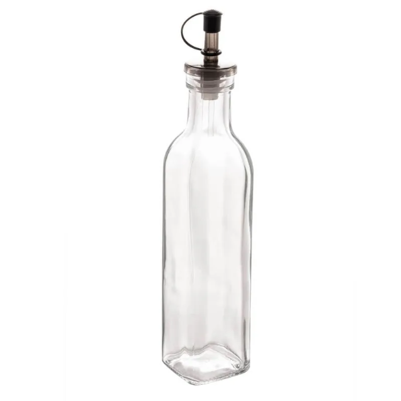 Kit 24 Garrafas de Vidro Bico Dosador Tampa 270ml Azeite Vinagre Condimentos Lyor Restaurante