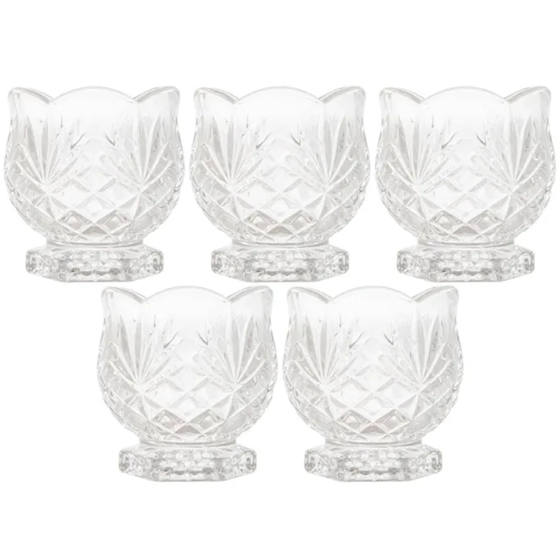 Kit 5 Mini Vasos Decorativos 8x8cm Dublin Porta Colher Crist