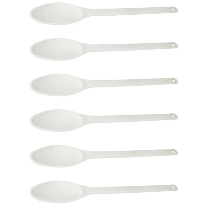 Kit 6 Colheres Grandes para Cozinha Industrial 59cm Plástico Brancas Restaurantes
