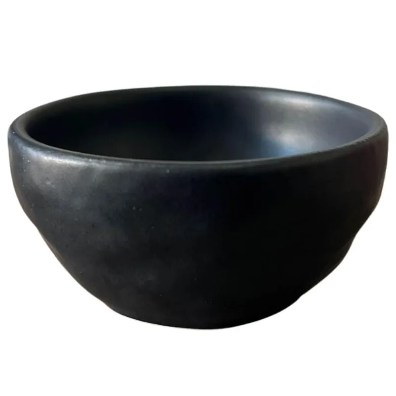 Kit 60 Ramekins 50ml Cerâmica Molheira Orgânico Preto Matte Porto Brasil Restaurante