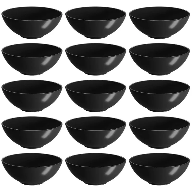 Kit 15 Molheiras 120ml Ramequins Coza Redondo Plástico Bowls Sobremesa Petisco