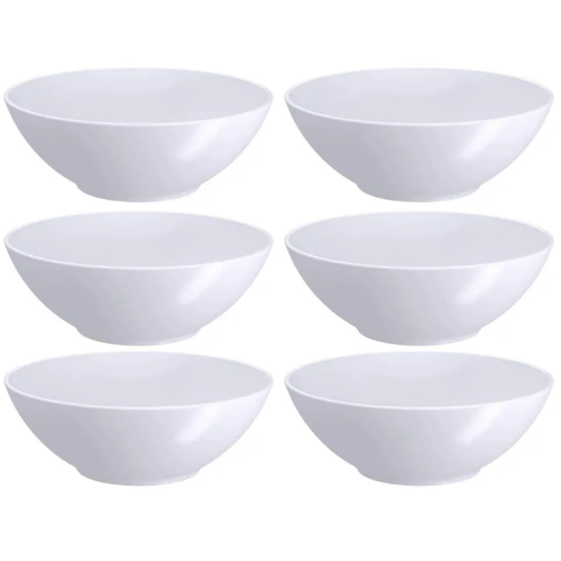 Kit 6 Cumbucas Servir 500ml Tigelas de Plástico Branco Bowl