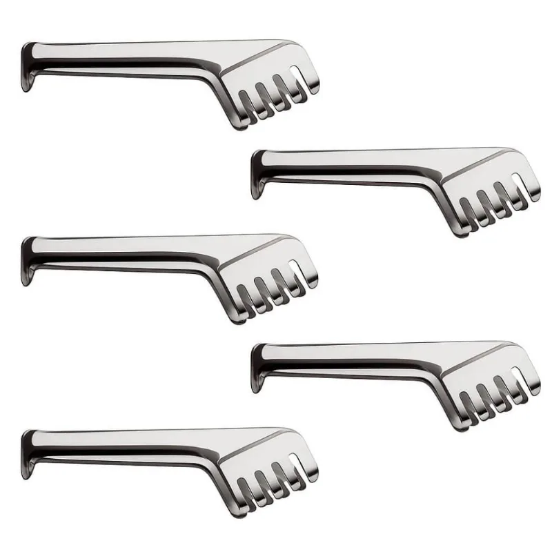 Kit 5 Pegadores Inox para Massa Carne Salada Servir Restaurante Buffet Taumer