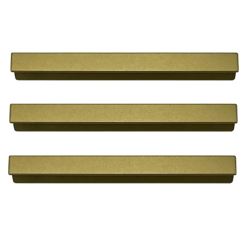 Kit 3 Puxadores para Móveis 20cm Dourado Líbero Nuovo Torralba Sobreposto Armários Gavetas