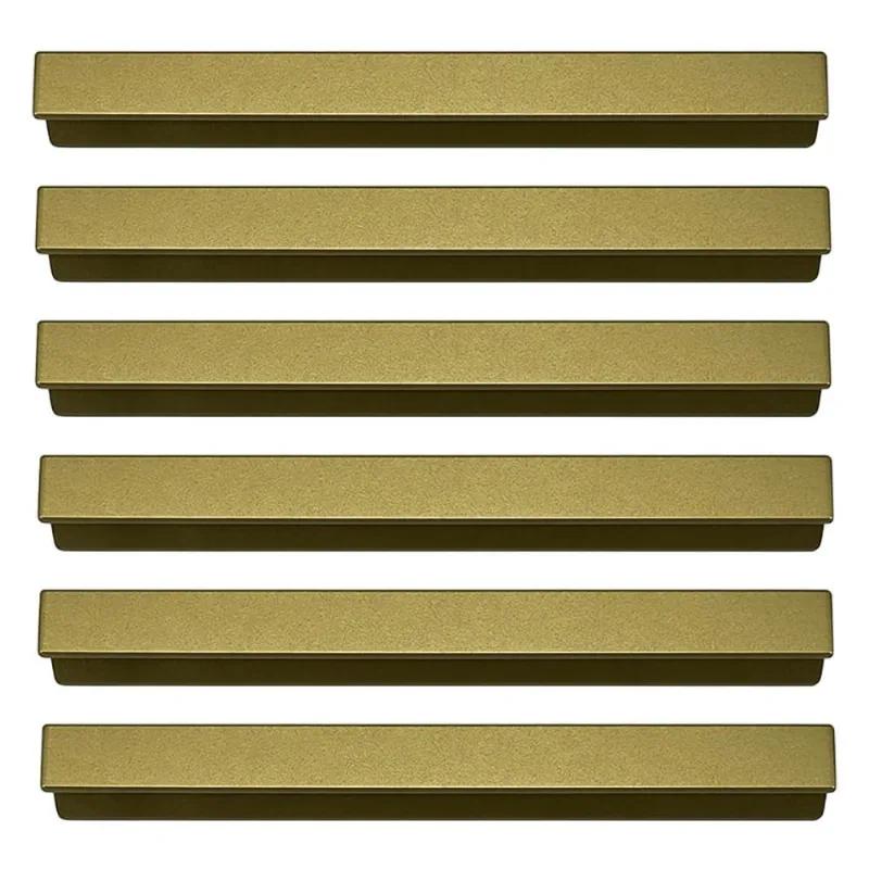 Kit 6 Puxadores Retos Líbero Nuovo Torralba 20cm Dourado Sobreposto Cômodas Roupeiros