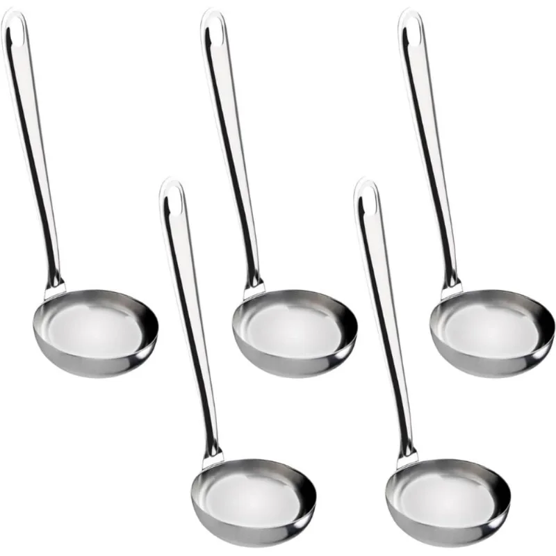Kit 5 Conchas Inox Restaurante 20cm Molhos Feijão Sopa Caldos Taumer Cozinha Buffet