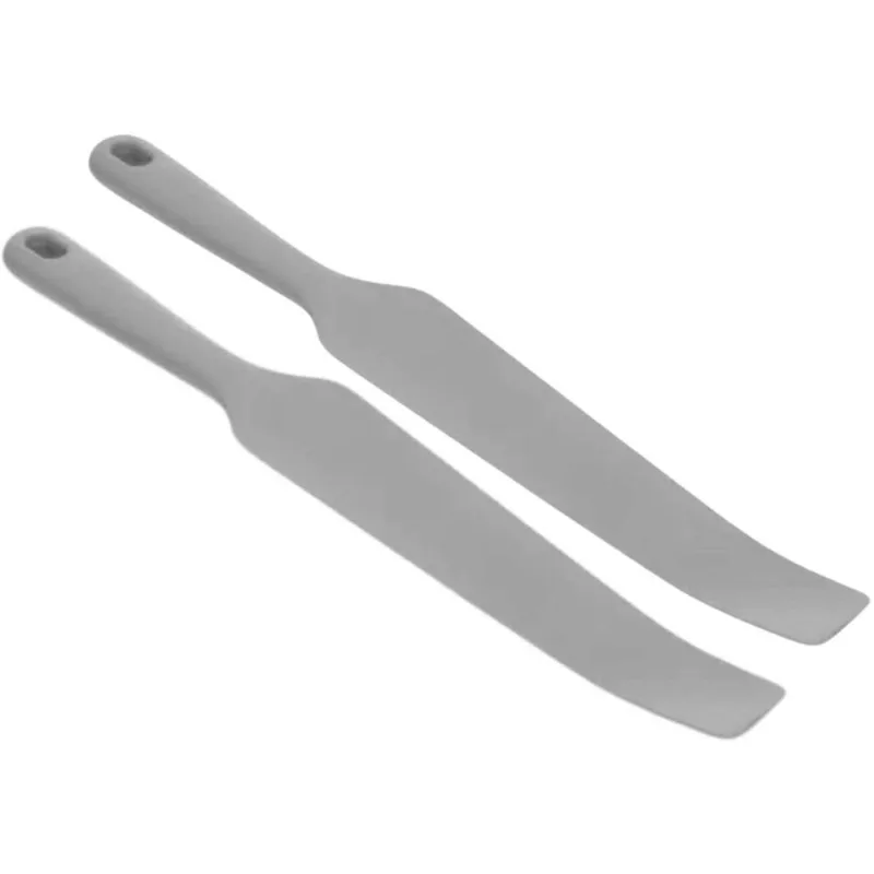 Kit 2 Espátulas Para Liquidificador Silicone 32cm Longa Cinza Lyor Colher Casa Cozinha Mexer