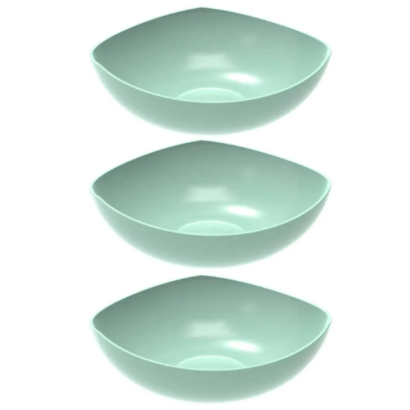 Kit 3 Tigelas Saladeira Verde Menta Trio Plástica Crippa Salada Sobremesa Buffet Restaurante
