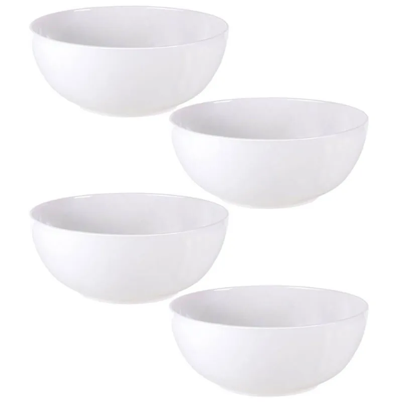 Cj 4 Saladeiras Porcelana Tramontina 24cm Branca Salada Sobremesa Buffet Restaurante