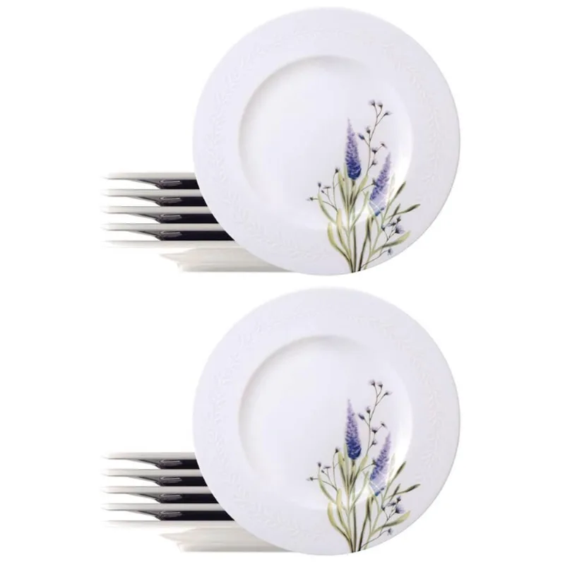 Kit 12 Pratos Rasos Porcelana Branca 28cm Tramontina Lilla Restaurante Eventos Mesa Posta