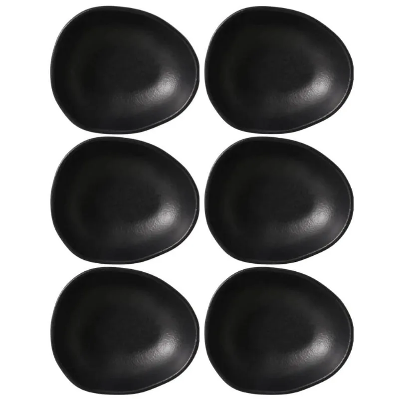 Kit 6 Cumbucas Orgânicas Preto Matte 265ml Porto Brasil Cerâmica Bowls Salada Porções