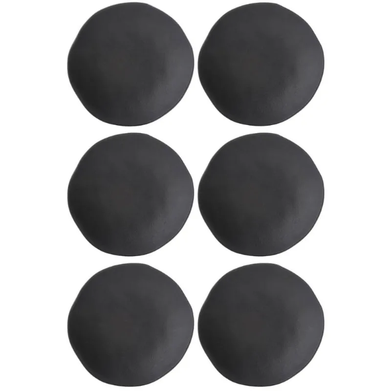 Jogo 6 Pratos Fundos Orgânicos Preto Matte 600ml Porto Brasil Caldos Sopas