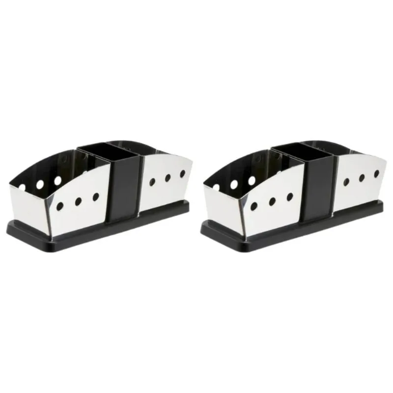 Kit 2 Suportes Porta Sachês Açúcar Adoçante Colherinha Aço I