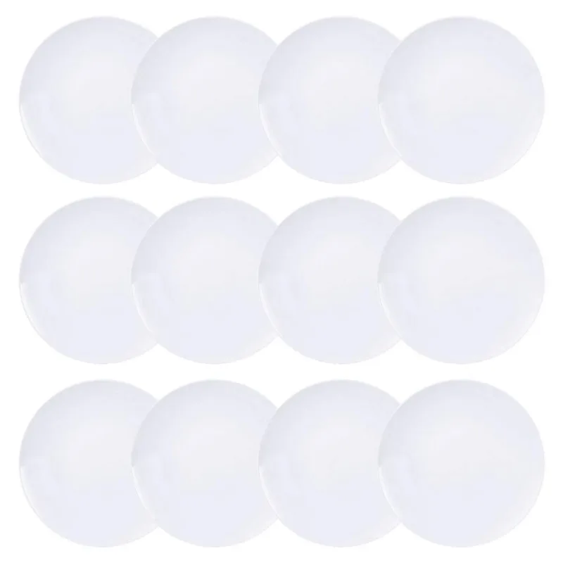 Jogo 12 Pratos Raso Porcelana Branco Liso 25cm para Jantar Tramontina Leonora