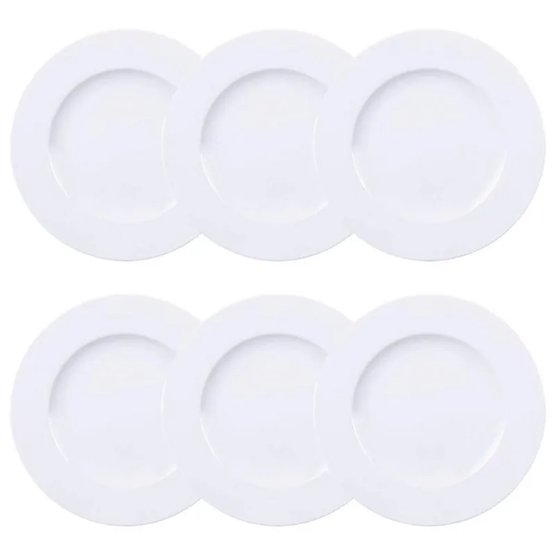 Conjunto 6 Pratos Rasos de Jantar 28cm Branco Porcelana Maria Augusta Tramontina