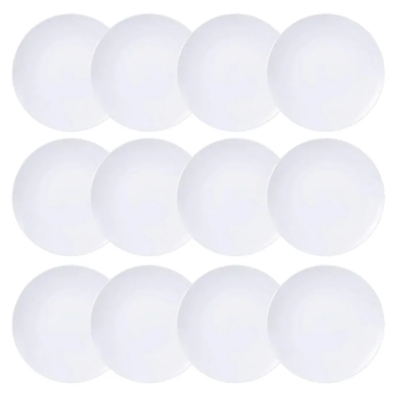12 Pratos para Pão Tramontina Pequeno Branco Porcelana 16cm Café da Manhã Sophia