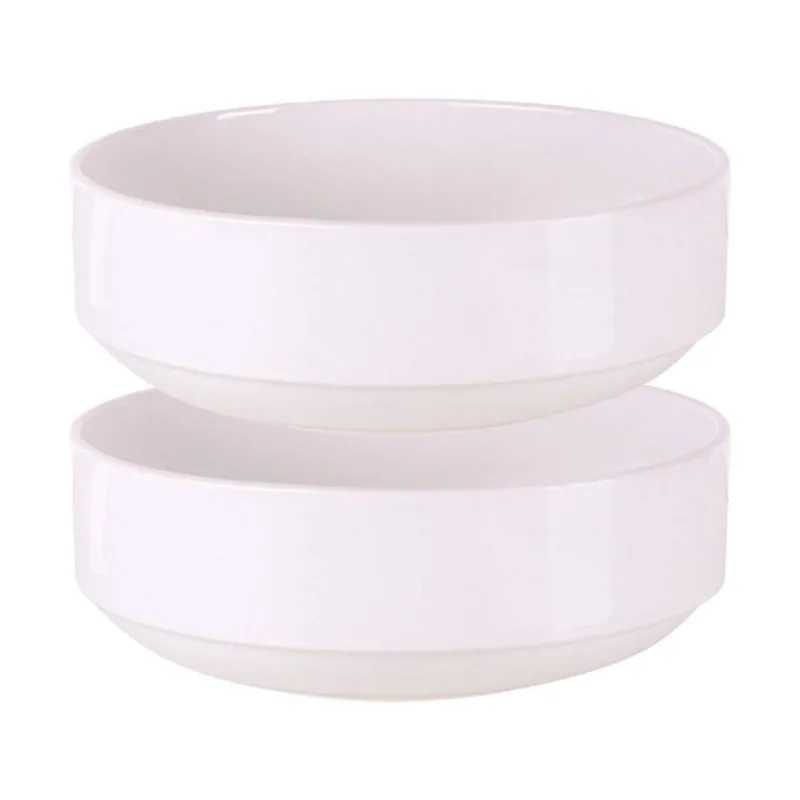 Jogo 2 Tigelas Bowl 20cm Paola Porcelana Branca Cumbuca Empilhável Tramontina