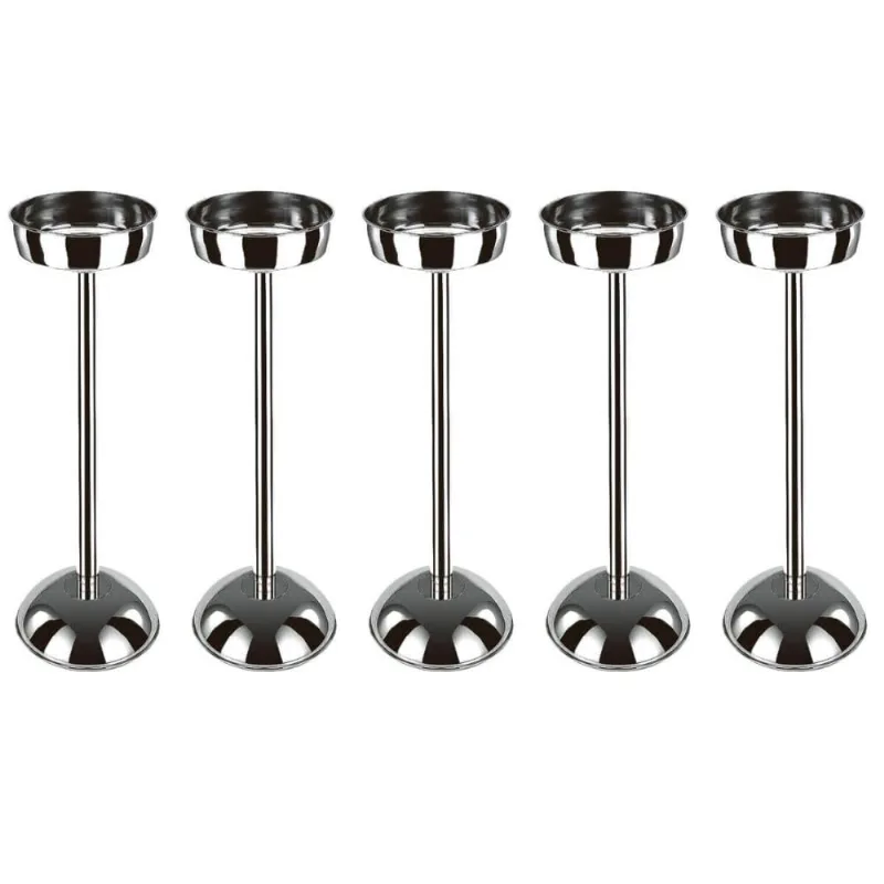 Conjunto 5 Suportes Balde de Gelo Arienzo Brinox Inox 20x60,5cm Champanheira de Chão Restaurante Bar