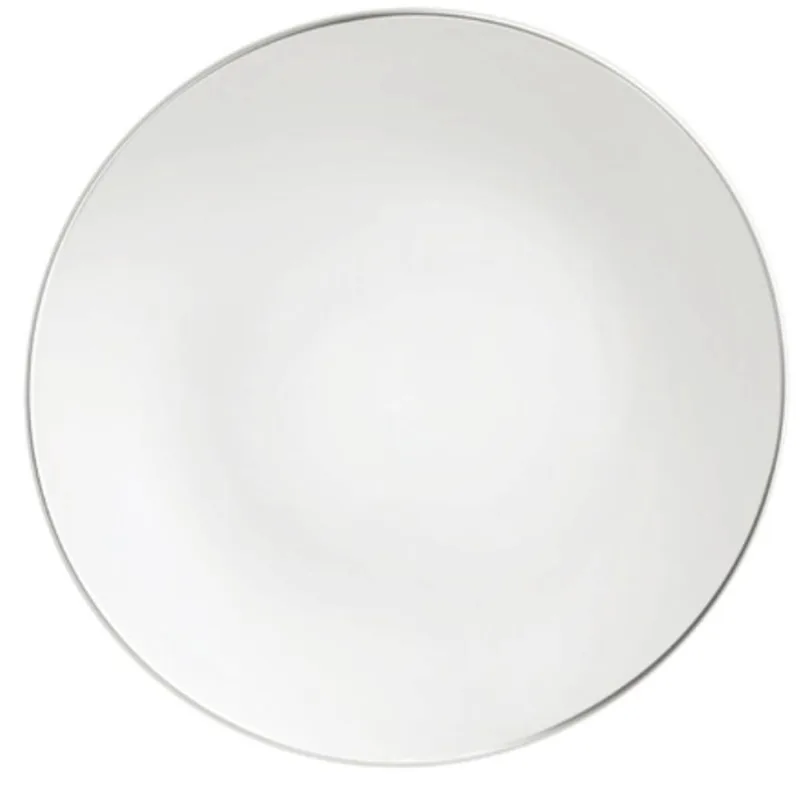 Conjunto 12 Pratos Rasos de Jantar Porcelana 28cm Tramontina Atena Branco Decorado Mesa Posta Servir