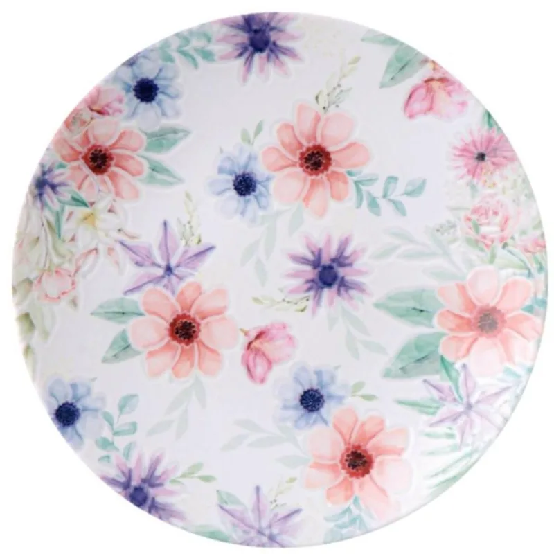 Jogo 12 Pratos Sobremesa Porcelana 21cm Tramontina Floratta Doces Tortas Padaria Confeitaria