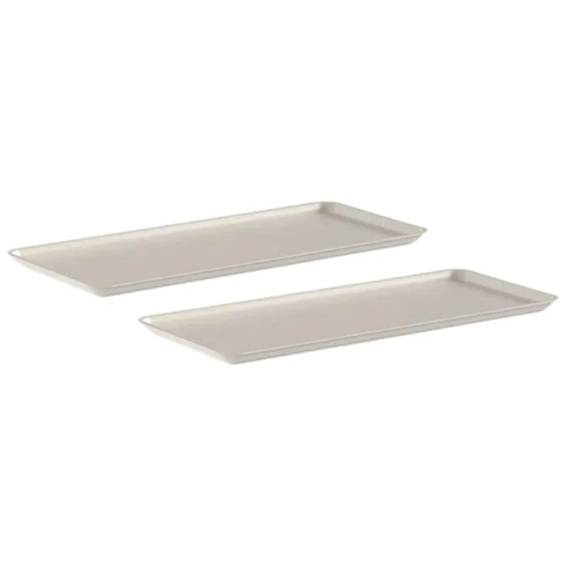 Kit 2 Tampas para Cesto Flow 4,5 ou 6,6 Litros Bege 34x15x1,3cm Ou Tampa para Caixa Organizadora