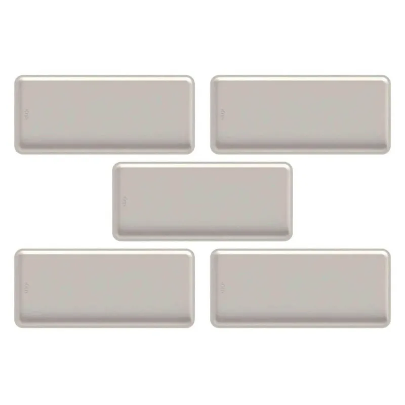 Kit 5 Bandejas Plásticas Flow 34x15cm Servir Restaurante Buffet Ou Bege Refeitório