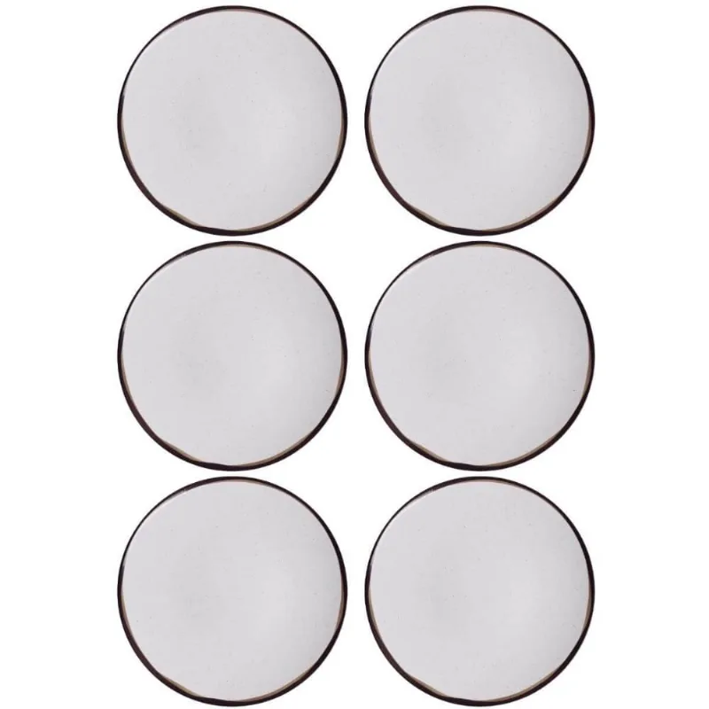 Conjunto 6 Pratos Rasos Tramontina 25cm Canyon em Porcelana Decorada Cozinha